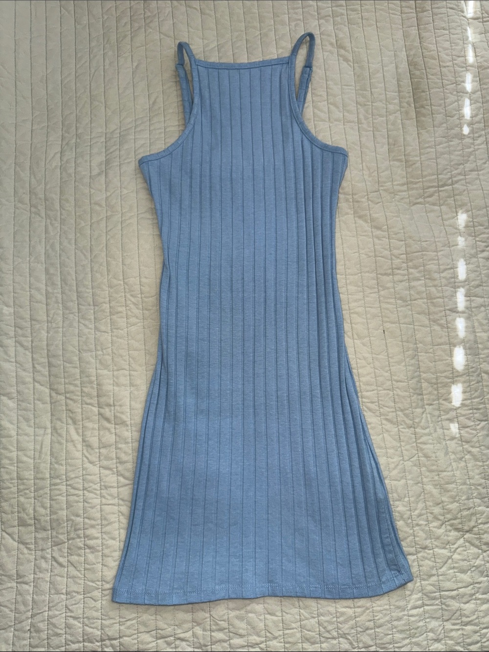 Cotton On Sky Blue Ribbed Tank Midi Dress